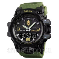 Годинник наручний чоловічий SKMEI 6851/1586AG, Військовий чоловічий наручний годинник зелений, Годинник спортивний