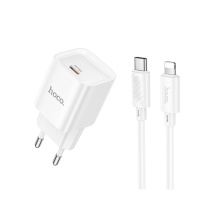 Мережевий Зарядний Пристрій Hoco C146A 1USB-C PD/QC 20W+Type-C to Lightning