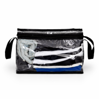 Прозрачная прямоугольная сумка ORGANIZE для вещей с ручками S 32x24x25 см (черная)