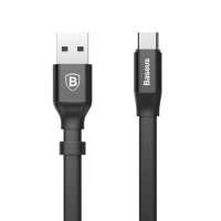 Дата кабель Baseus Nimble Portable USB to Type-C 3A (23см) (CATMBJ), Чорний - купити в SmartEra.ua