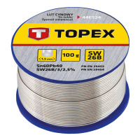 Припой для пайки Topex оловянный 60%Sn, проволока 1.5 мм,100 г (44E524)