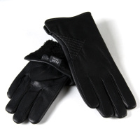 PODIUM Перчатка Женская кожа-олень Paidi 207-2 black плюш Распродажа