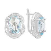 Серебряные серьги CatalogSilver с натуральным топазом 13.403ct (2188209)