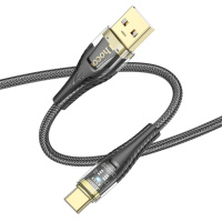 Кабель Hoco U121 с индикатором USB to Type-C 1.2m black
