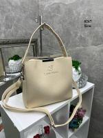 Беж — сумка Lady Bags на три відділення з двома знімними ременями (0267)