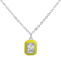 Серебряное колье CatalogSilver с фианитами, емаллю, вес изделия 2,13 гр (60002242) 400450 размер