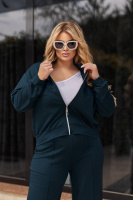 Жіночий трикотажний костюм зі штанами палаццо «Alicante» | Батал| Розпродаж моделі Смарагдовий, 50-52