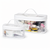 Комплект 2 шт прозрачных косметичек ORGANIZE (белый)