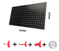 Настенный перфорированный щит для инструментов. с крючками, 450*900мм, набор крючков, ПВХ