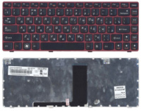 Клавиатура для ноутбука Lenovo IdeaPad (V380) Black, (Red Frame), RU