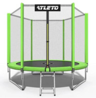 Батут дитячий з сіткою та драбинкою 183 см Atleto зелений + подарунок рукавиці