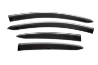 Ветровики с хромированным молдингом (4 шт., Sunplex Chrome) для Fiat Linea 2006-2018 гг