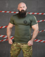 Тактична потоотводна футболка SABUR череп олива ВТ6557