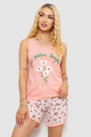 Піжама жіноча з принтом, колір персиковий, 243R2049