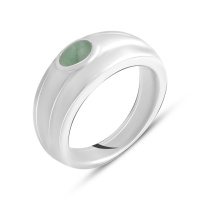 Серебряное кольцо CatalogSilver с натуральным изумрудом 0.4ct, вес изделия 5,32 гр (2140719) 18 размер