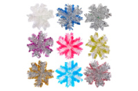 Дождик «Снежинка» серебряно-цветной двусторонний 230мм 5шт (87316)