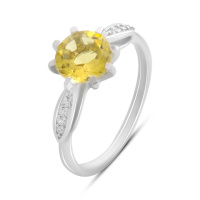 Серебряное кольцо CatalogSilver с цитрином nano 1.579ct, вес изделия 2,67 гр (2190028) 18 размер
