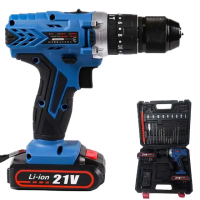 Шурупокрут акумуляторний EDON LV3-2110 (2акум.21В 2Аг/зарядний/кейс/набір інструментів)