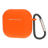 Чехол силиконовый с карабином для Apple AirPods 4 цвет  07 оранжевый