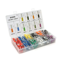 Набор клемм/наконечников 600шт VE4009 (R-100, B-100, Y-50, Bl-50, O-50, P-50, G-50, W-50, Gr-50, V-50) в боксе