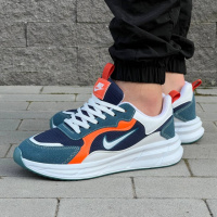 Кросівки Nike матеріал текстиль/замш колір синій, білий