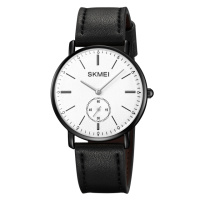 Чоловічий класичний годинник Skmei 2308BK Black STOPPED з мінеральним склом та шкіряним ремінцем