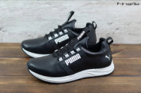 Мужские кожаные кроссовки Puma P-8 black чёрные