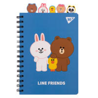 Блокнот на спирали c разделителями А5 YES Line Friends 151775 80 листов