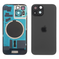 Заднее стекло корпуса для Apple iPhone 15 Plus Black (чёрное) с рамкой и стеклом камеры