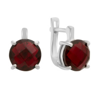 Серебряные серьги CatalogSilver с искусственным гранатом nano 4.69ct (60002392)