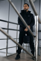 Чоловічий комплект Nike анорак теплий чорний + штани ТЕПЛІ + барсетка у подарунок