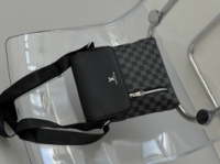 Сумка-мессенджер Louis Vuitton чоловіча через плече чорний шахмати