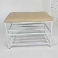 Банкетка для обуви Женева-3 60см велюр бежевый 3-0-9003