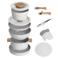 Набір посуду Elamina з антипригарним покриттям 11 предметів, білий