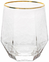 Набор 4 стакана Monaco Ice 450мл, стекло с золотым кантом