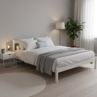 Двуспальная деревянная кровать Mebigrand MG01 Белый RAL 9003 160х200 см (MBG-21875)