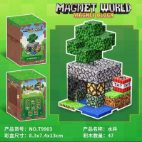 Магнітний конструктор блочний у стилі «Minecraft»  «Криниця» 47 деталей.