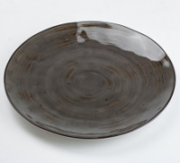 Тарілка сервірувальна керамічна плоска 26 см, коричневий