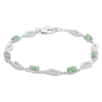 Серебряный браслет CatalogSilver с натуральным изумрудом 3.773ct, вес изделия 6,37 гр (2166764) 1720 размер