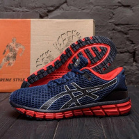 Мужские кроссовки сетка Asics Blue and Red 740-9 синие