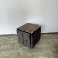 Пуф-трансформер 5в1 Остин-4 со столиком велюр серо-коричневый/орех калифорнийский 5-4-9005