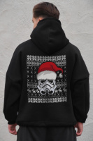 Оверсай худі толстовка на флісі з капюшоном та принтом Without Star Wars Black