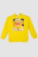 Худі дитячий на флісі з принтом, колір жовтий, 102R1525
