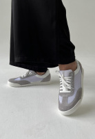 Жіночі сірі кеди шкіра замша v7-e7-18