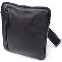 Сумка на плечо для мужчин из прочной зернистой кожи Shvigel 23152 Черный