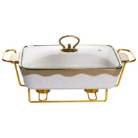 Мармітниця порцелянова 1.5 л на підставці з підігрівом 35.5х19х15.5 см HNG-112-13