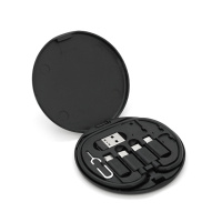 Кабель Data Cable Set, Type-C-Type-C+ переходники(USB+Lighting+Micro), 60W, Black, длина 0.2м, Case