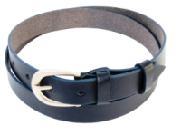 Кожаный женский ремень Skipper темно синий 3 см