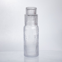 Кувшин 700 мл со стаканом 1 (шт) графин для компота сока воды лимонада кувшин для напитков Прозрачный HP-19-L4