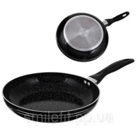 Сковорода 22 см чорний мармур UNIQUE UN-5153 | Антипригарна сковорода Мармурова сковорода